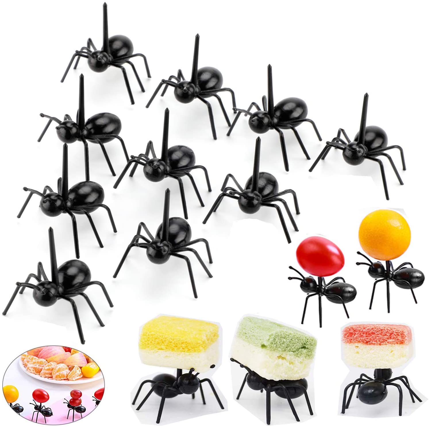 12Pcs Mieren Voedsel Fruit Picks Decoratie Ant Vorm Vorken Snack Cake Dessert Servies Voor Thuis Keuken Party Diner Taart decor