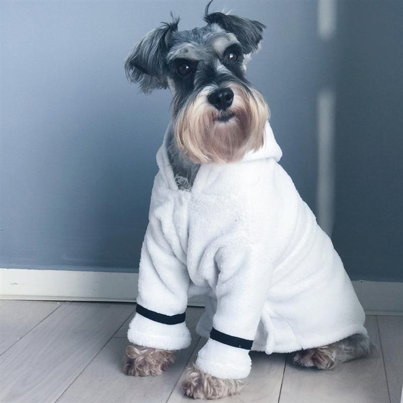 Hundebadekåbe højabsorberende, hurtigtørrende blød kappe, varm pyjamas med hætte, badekåbe til hundekat