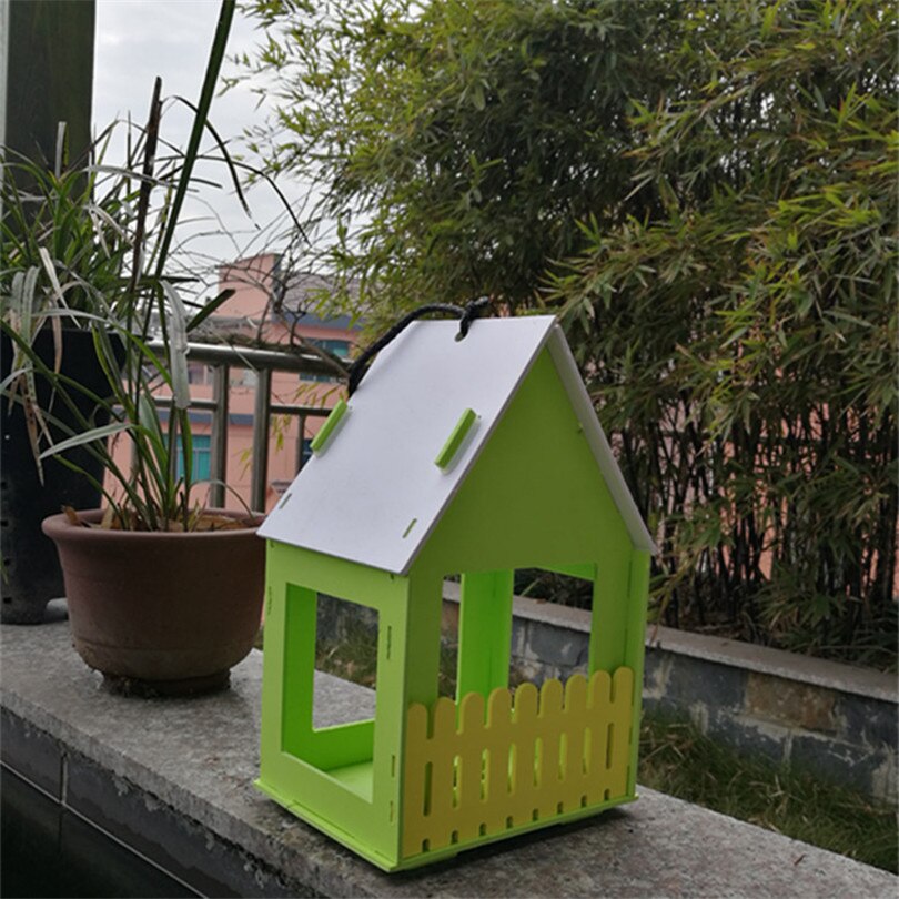 Bird House Wooden Ventilation Bird nest Entertainment in Backyard Birdhouse Garden decorations bird cage decoration bird bed
