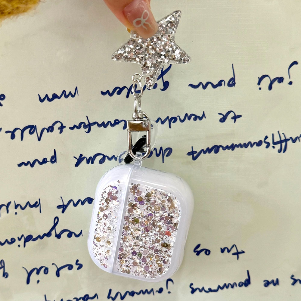 Glitter Sequins Bling Earphone Case For AirPods 1 2 3 4 Protective Cover Funda with Keychain for Apple Airpods 3rd 4th Gen Pro 2