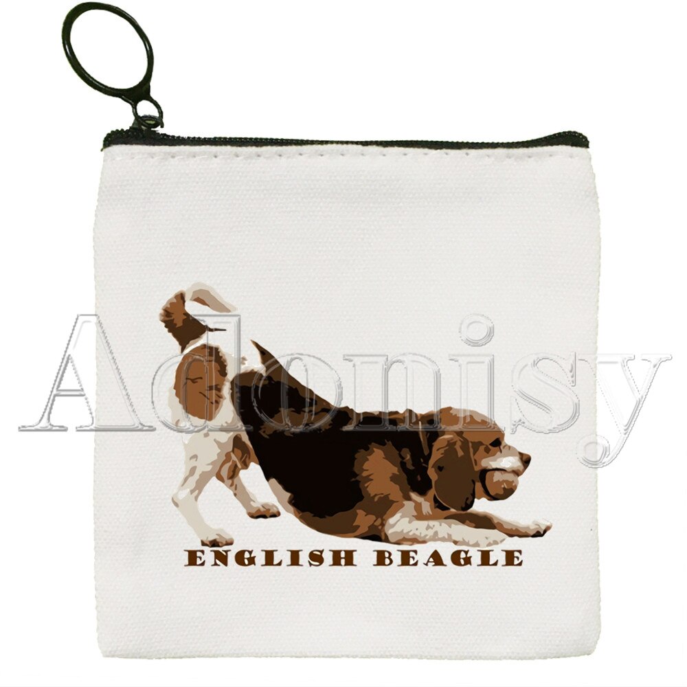 Beagle Nette Einfarbig Leinwand Geldbörse Kleine Frische Neue Reißverschluss Schlüssel Tasche Hand Tasche: L