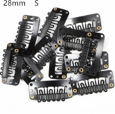 Clips de perruque U 3.2cm 2.7cm, 20 pièces/ensemble, Clips pour Extensions de cheveux naturels/tissage, accessoires de Salon moyen: S  black