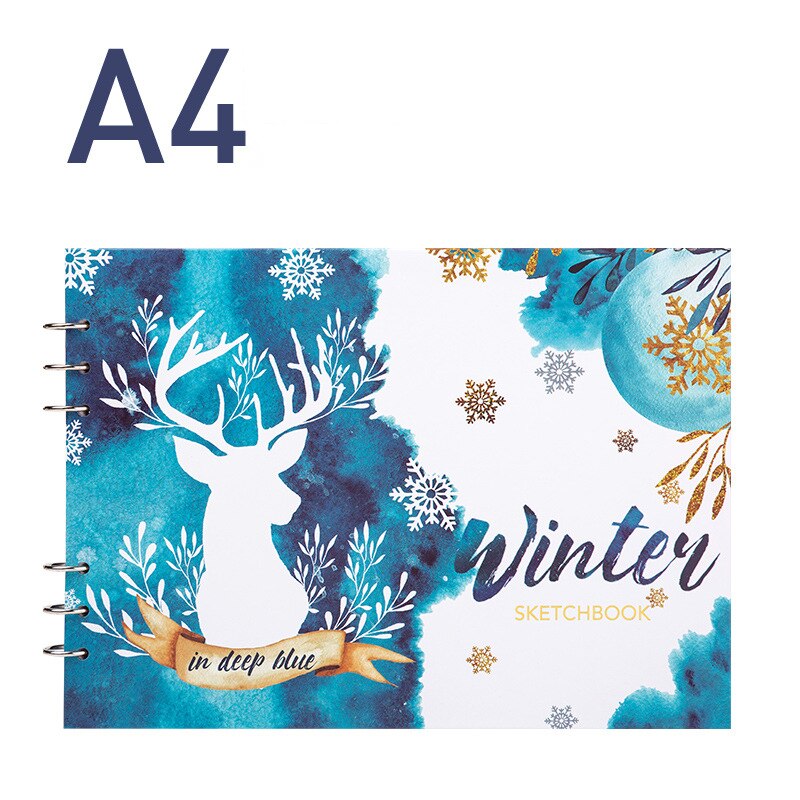 Horizontal Loose-Leaf Hand A4 Art Painting 50 Pages Sketch Paper Color Lead Environmental Replaceable: black