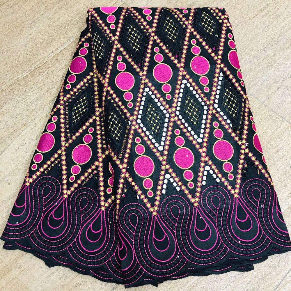 5 yard Swiss lace fabric latest heavy beaded embroidery African cotton fabrics Swiss voile lace popular Dubai style