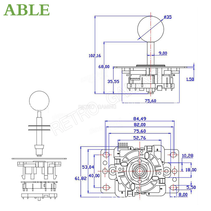 Arkade- 2 -spieler-Null-Verzögerung-Bausatz, mando Arkade usb-Encoder für pc, Himbeere Pi, happ druckknopf-Joystick, usb-Arkade-automat
