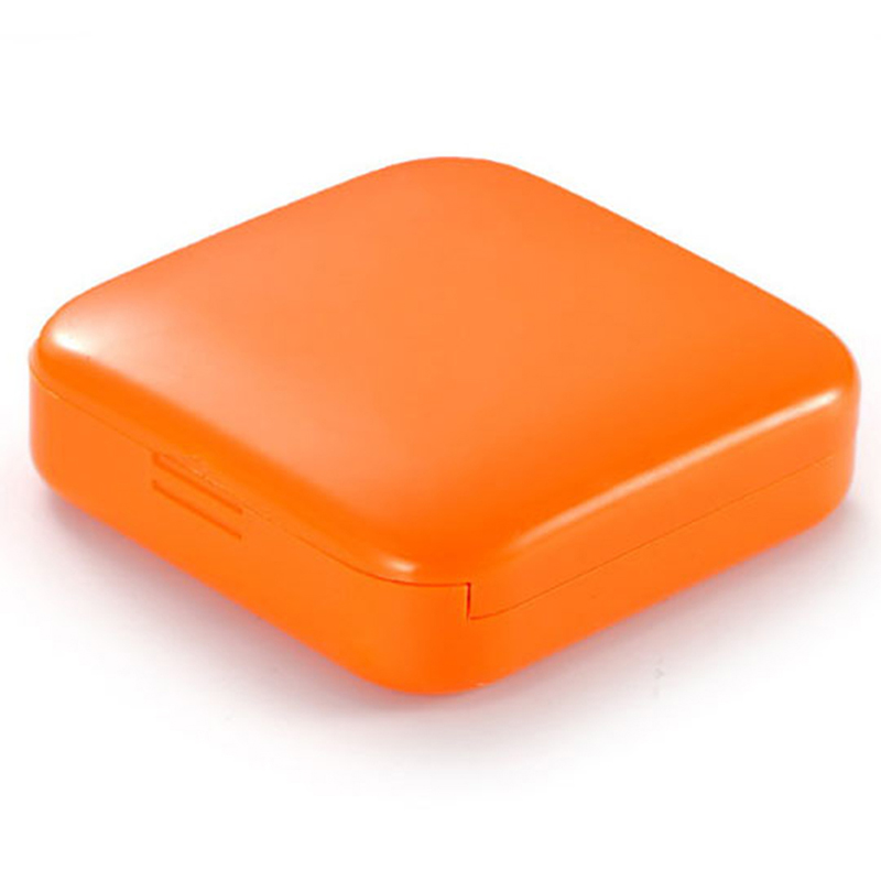 1pc mini bærbare 2 Nett trykk åpen stil pilleboks medisin pilleboks nettbrettoppbevaringseske containeresker oppbevaringsboks: Oransje