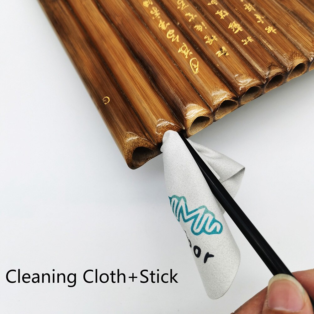 15 Pipes Natural Bamboo Wind Instrument G Key Panpipe Chinese Traditional Woodwind Instrument with Cleaning Bar with Storage Bag