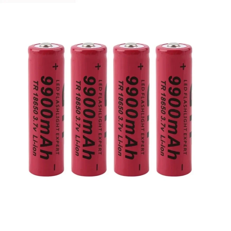 Rechargeable Lithium Battery for Bright Flashlight, Rechargeable Toy Battery, 9900mAh, 3.7V, 18650,