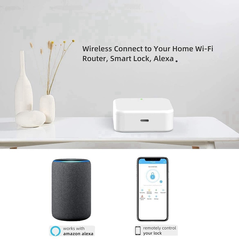 Smart Gateway Hub Smart Home Bridge Smart Life APP Wireless Remote Controller Works with Alexa Google Home Door Lock Gateway Hub