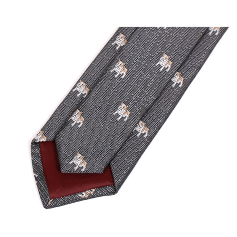 Mærke mænds grå 6cm slips dyrehund print slips til mænd forretningsdragt arbejde hals slips formel slips