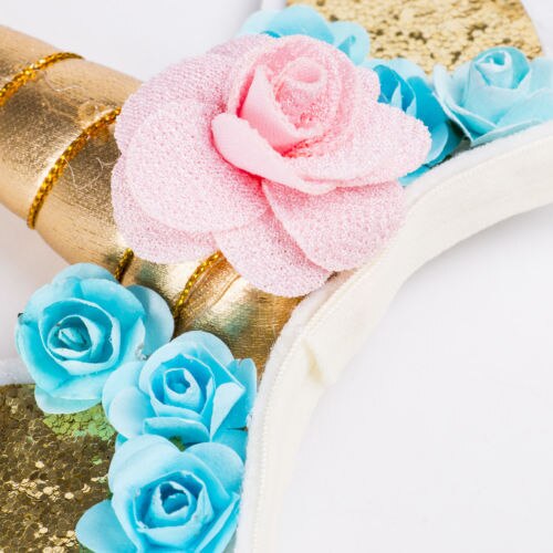 Bandeau de noël fée magique licorne | Corne dorée, cheveux, bandeau d'oreille, robe parfaite, décor Cosplay, 1 pièce