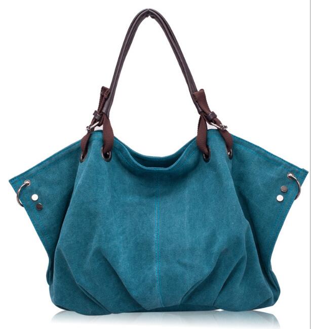 Handtassen canvas dames vrouwelijke zwervers enkele dames handtas ontwerpers stevige schoudertassen: Blauw