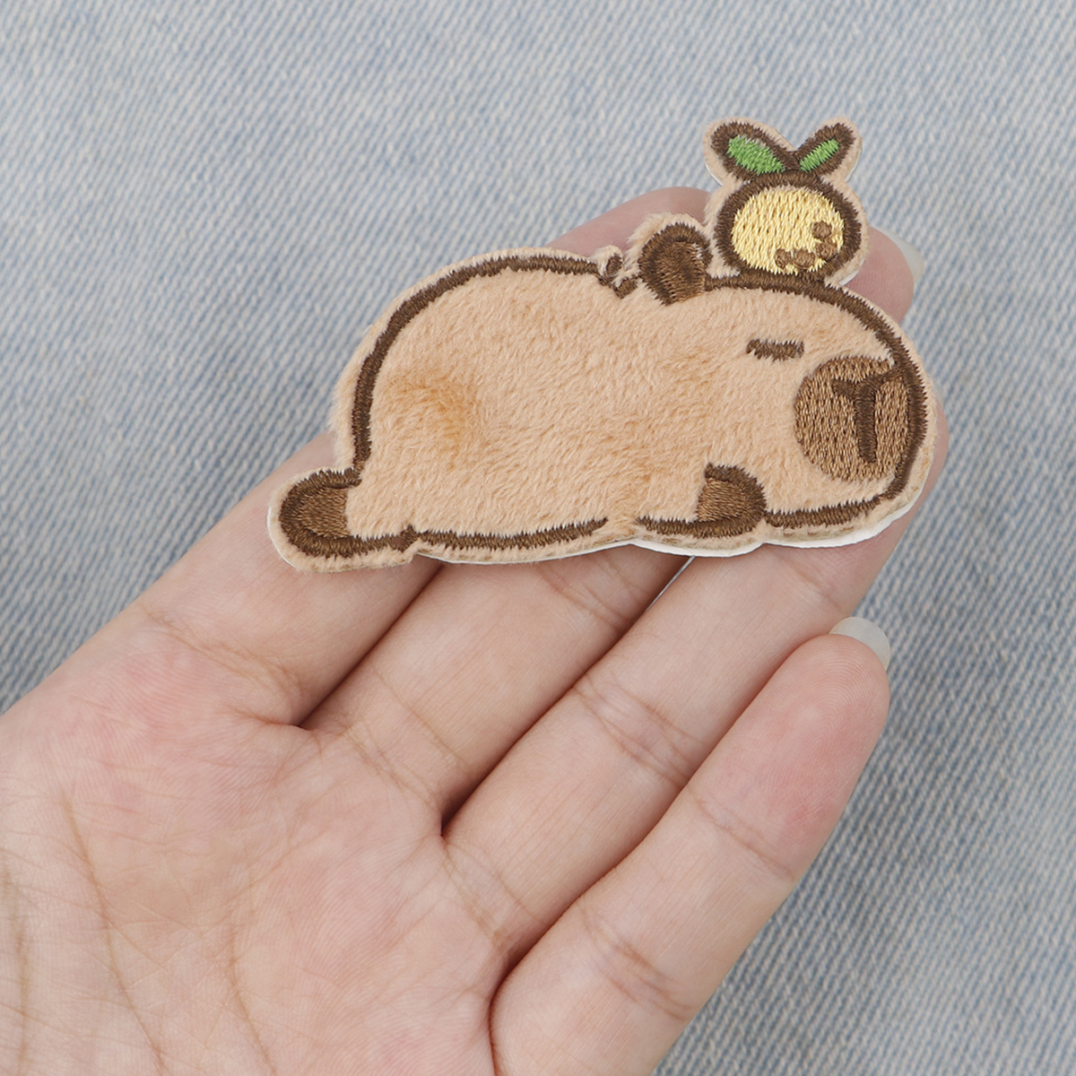 Parche bordado de capibara bonito, parches para planchar con animales de dibujos animados para ropa, parches adhesivos para ropa, insignias para coser DIY