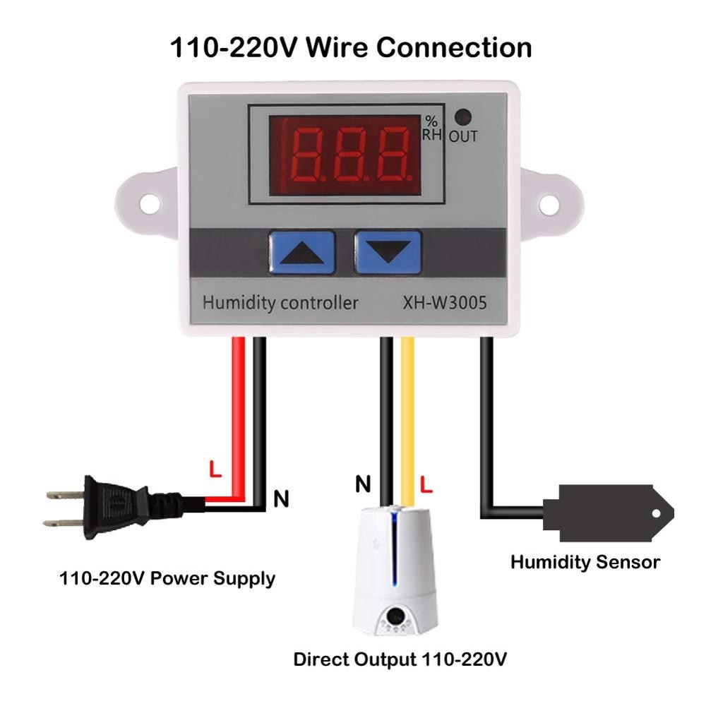 Digital Humidity Controller XH-W3005 12V 24V 220V Humidistat Hygrometer Humidity Control Switch regulator + Humidity sensor