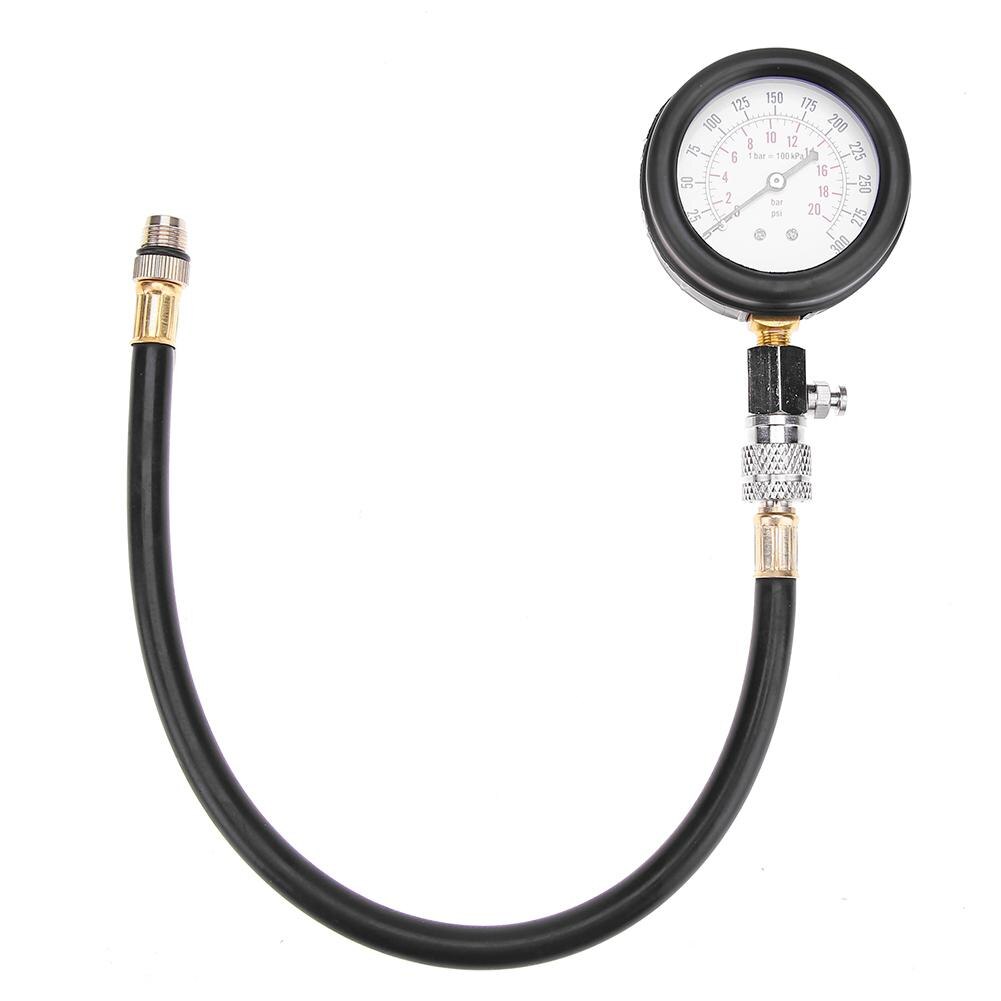 Gas Engine Cylinder Compression Tester Tool Kit Pressure Gauge with Adapter Compression Compressometer Tool For CAR Auto