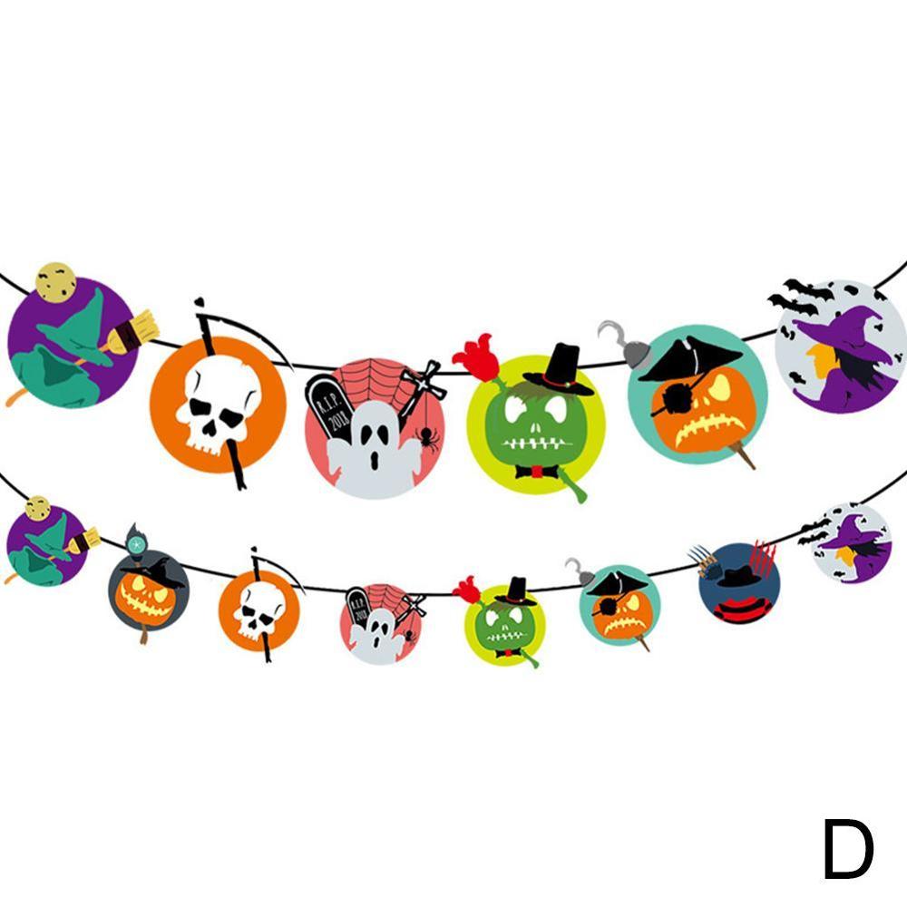 3m halloween trekant pull flag flagermus kranium græskar papir banner halloween fest dekorationer græskar bunting flag party levering