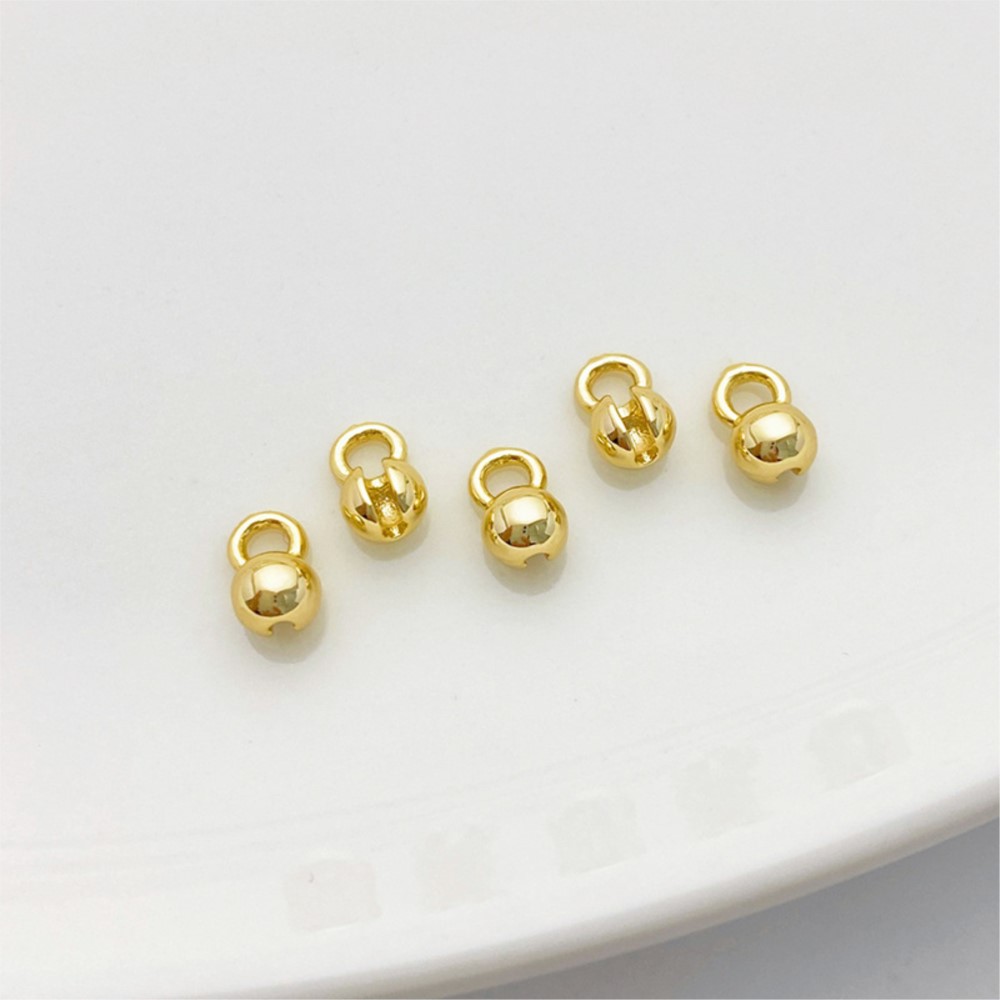 10 Stück 18 Karat vergoldete Durcheinander-Lederband-Quetschperlen mit Schlaufe, Muschelperlen, Enden für 1,5 mm Kette, Halskette, Schmuckherstellung