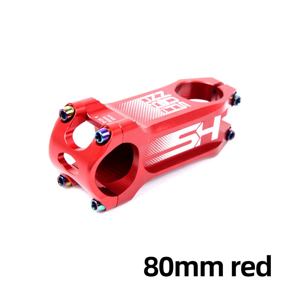 PRO HONSUN 80/100/110mm Rainbow MTB Bike Stem Super Light 31.8*28.6mm Mountain/Road Bike Stem CNC Aluminum Alloy Bicycle Stem: 80mm red
