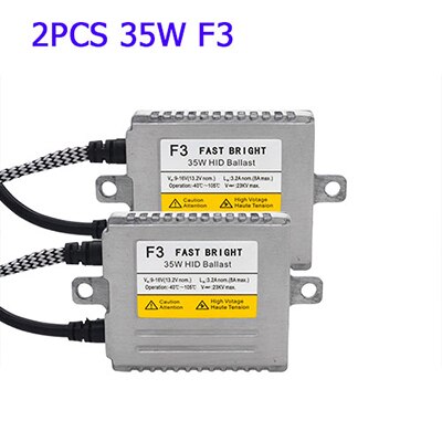 SKYJOYCE AC 12V Slim HID Ballast Xenon 35W 55W 70W DLT F3 F5 F7 Fast Bright Electronic Digital Reactor For Car Light Xenon Kit: 2PCS 35W F3