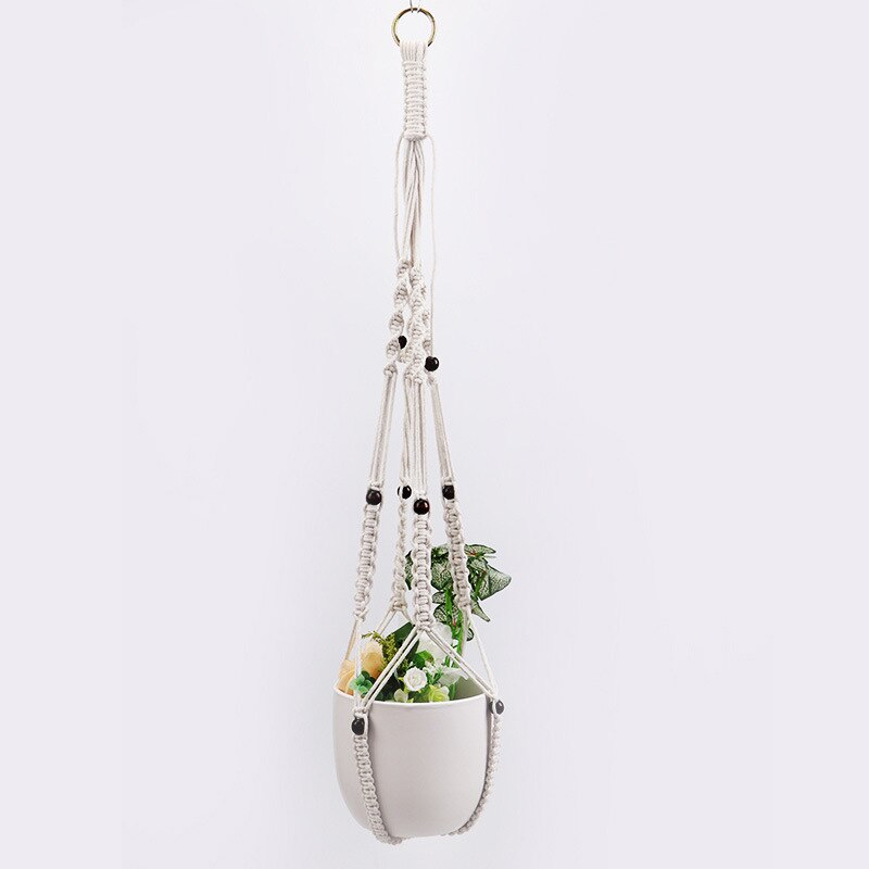 100% Handmade Macrame Plant Hanger Flower /Pot Hanger For Wall Decoration Countyard Garden Hand-knitted Hanging Home Decoration: NO3