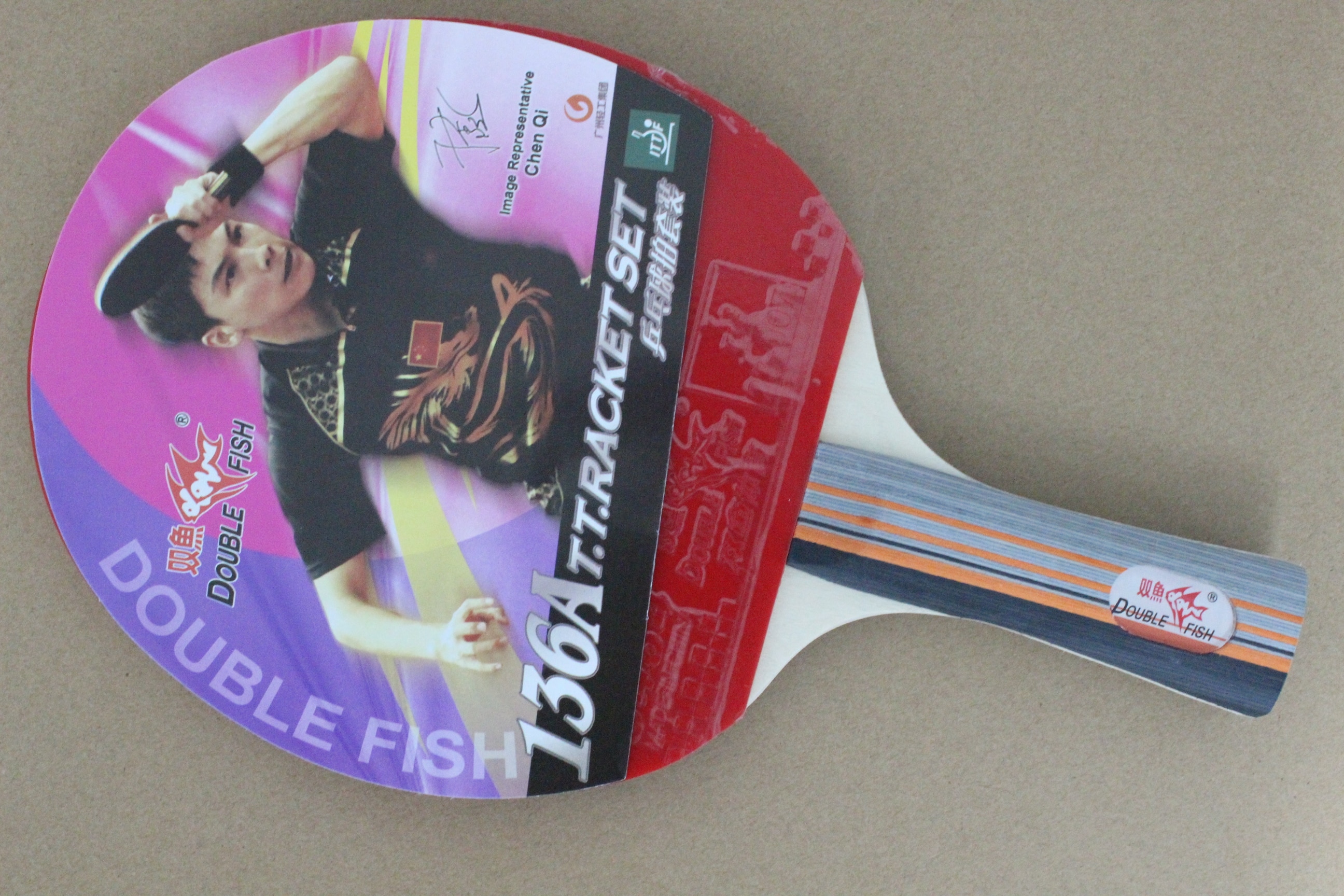 Raquetas de tenis de mesa para principiantes, pescado doble original Raqueta de tenis de mesa, producto terminado