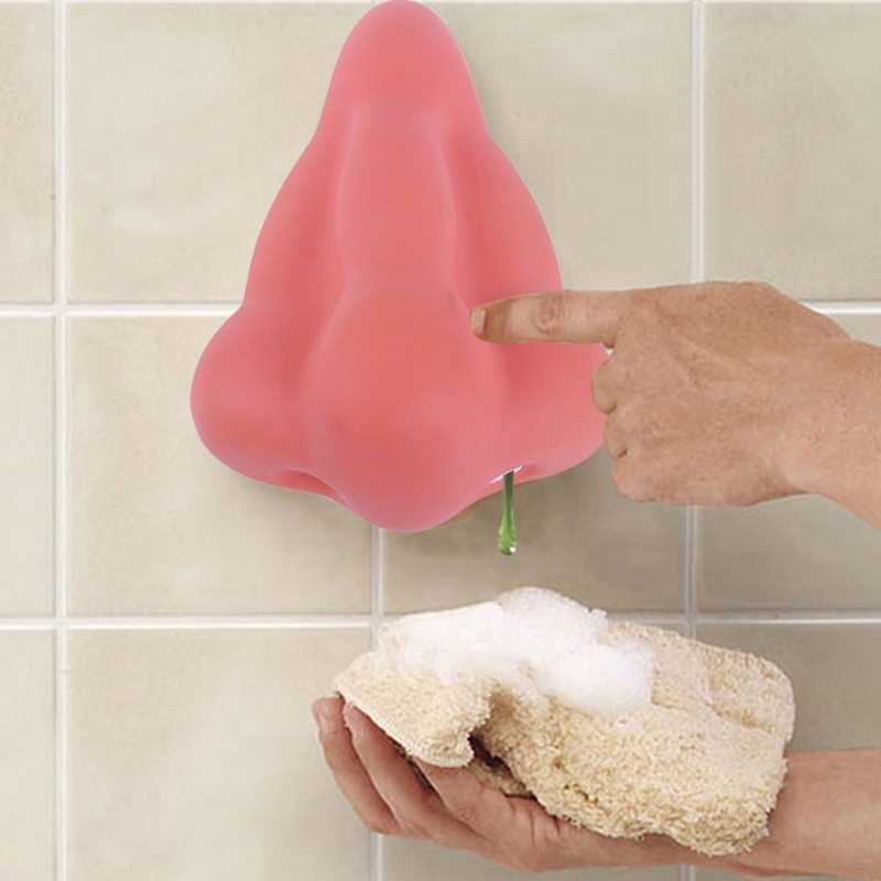 1PC Spaß Seife Spender Nase Geformt Saugnapf Dusche Shampoo Gel Spender Tragbare Badezimmer küche Zubehör