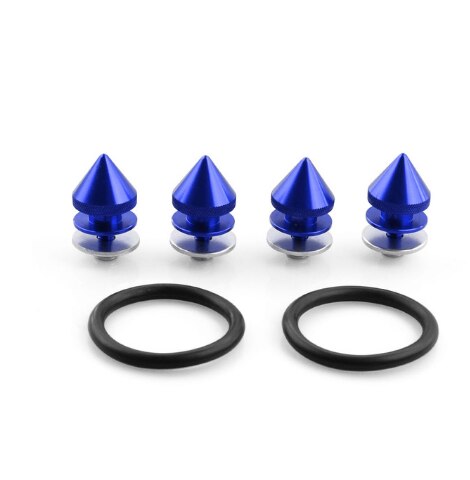 Juego de JDM-1 Universal para coche, tapas de escotilla de parachoques delantero, tornillos de liberación rápida, Tuercas de aleación de aluminio para la mayoría de los coches y camiones: Azul