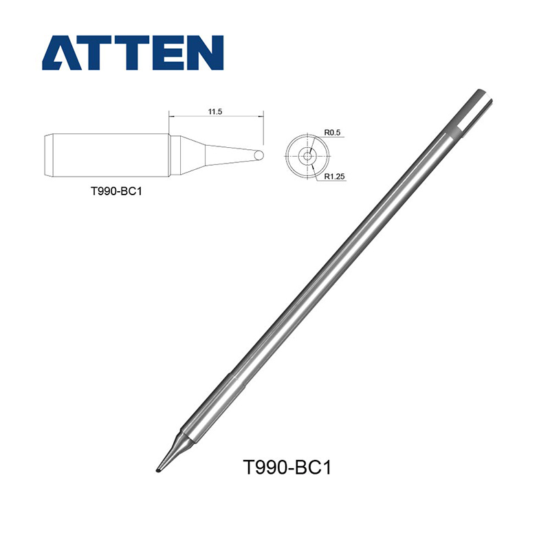 ATTEN T990-K/I/B/BC2/C1 Soldering Iron Tip for ST990 ST8602D Soldering Station: PURPLE