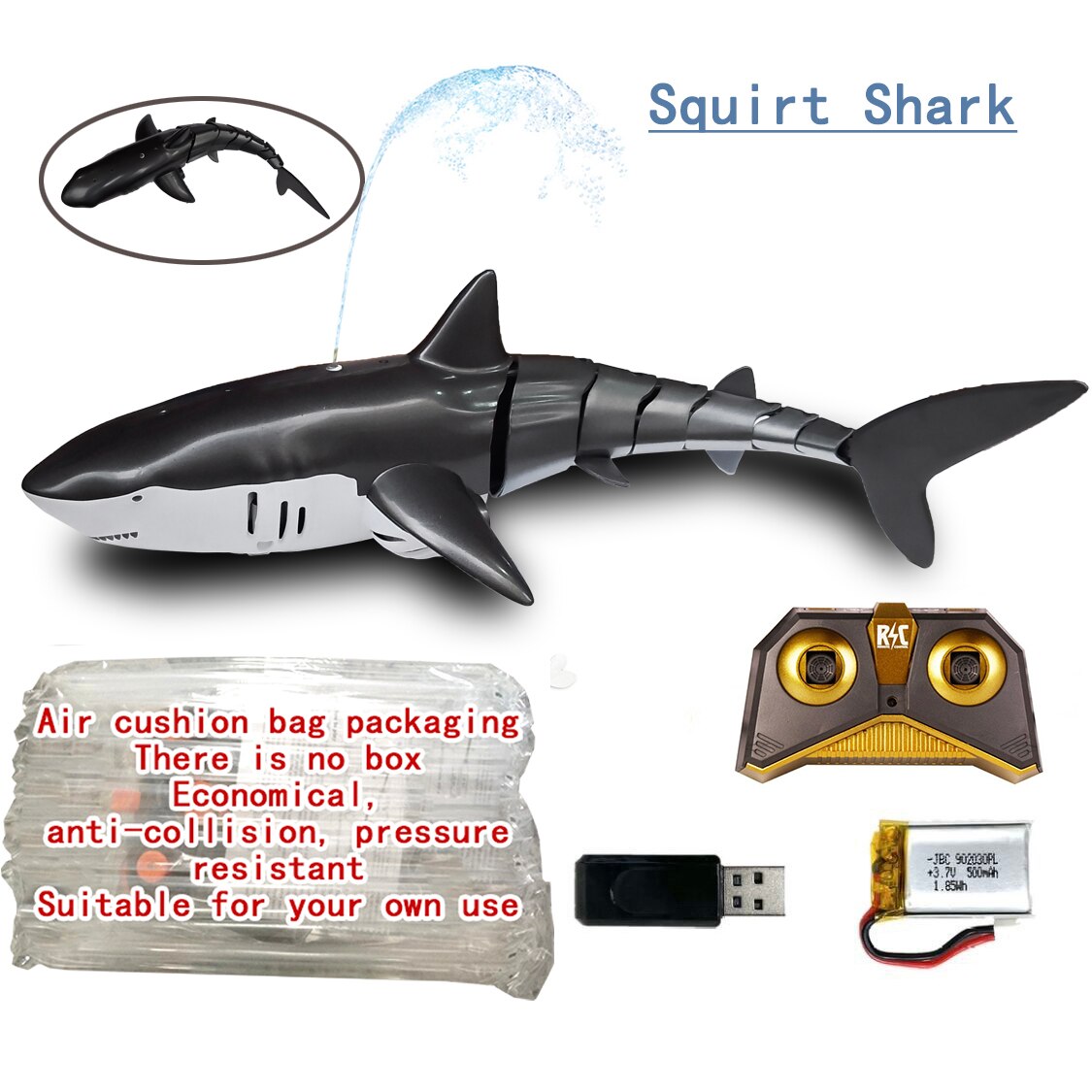Rc Wal Hai Spielzeug Roboter Fernbedienung Tiere Marine Leben Badewanne Schwimmbad Elektrische Fisch freundlicher Schlecht Spielzeug für freundlicher Jungen U-Boot: SquirtWater Hai B1