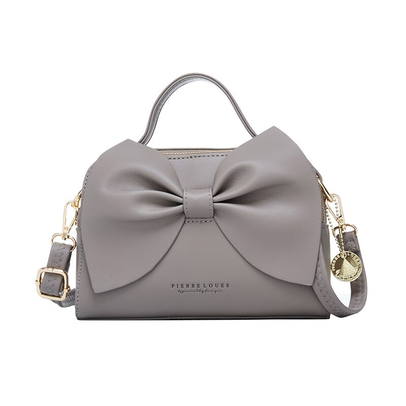 Mulheres elegantes bolsas de couro feminino ombro crossbody sacos para as bolsas femininas alta qualidade senhoras mensageiro sacos mão arco novo: Gray