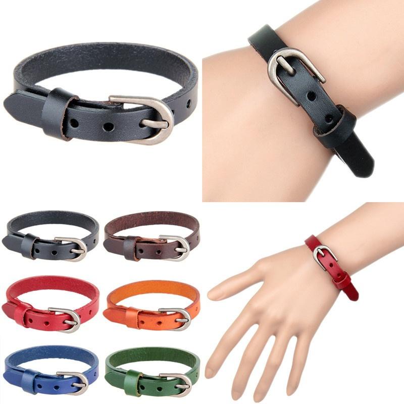 Vendita cinturino da polso fibbia della cintura bracciale in pelle braccialetto di amicizia per uomo Vintage ▾ punk braccialetto gioielli unisex