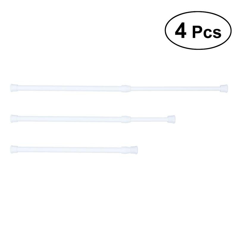 Extendable Bar Spring Adjustable Aluminum Alloy Pole Rod for Portiere Window Curtain: 4pcs
