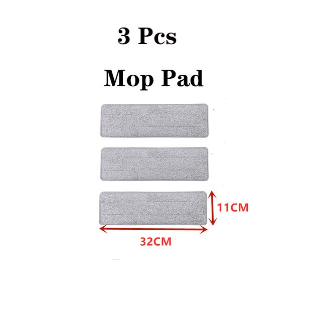 Floor Mop Magic Squeeze Flat Cutting Mop Hands Free For Wash Floor Household Kitchen Floors Cleaning With Microfiber Squeeze Mop: 3 Mop pad 32CM
