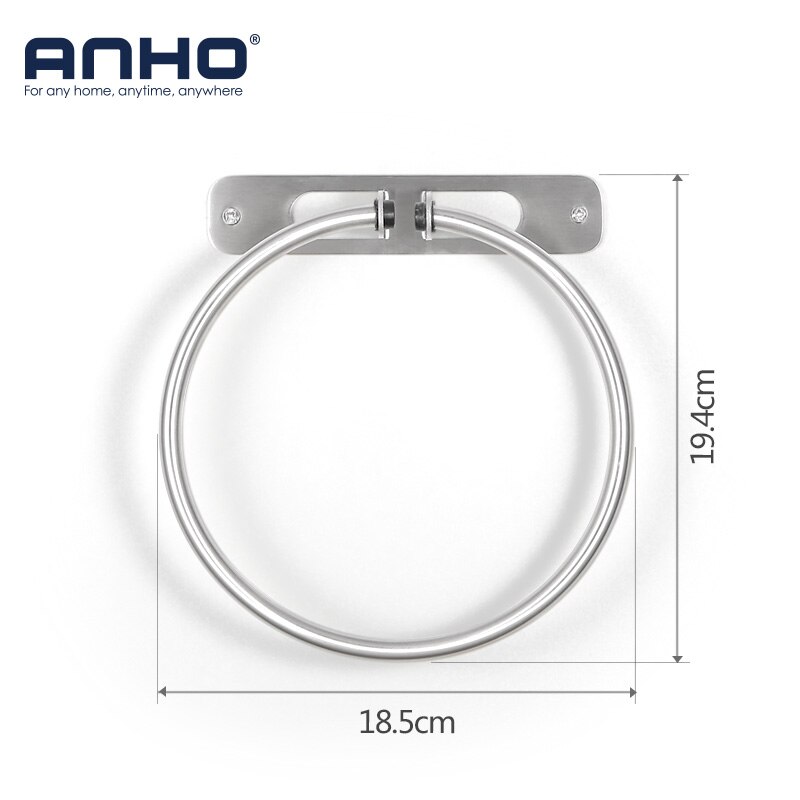 Rvs wall mount handdoekring badkamer accessoires Ronde handdoek houder Badkamer Handdoekenrek Hanger: Towel Ring 2