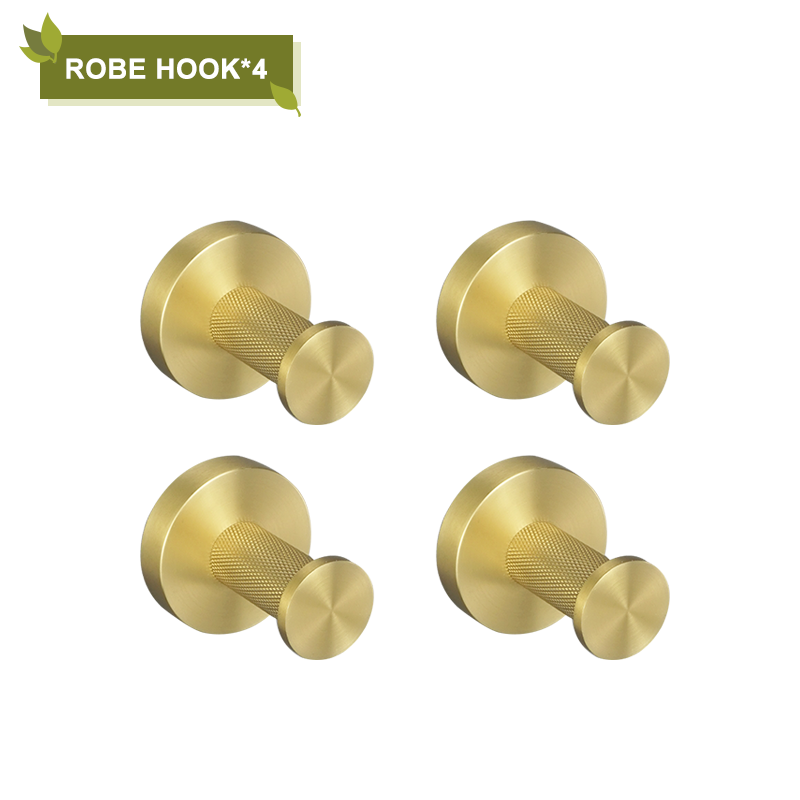 Accesorios de baño de oro cepillado, soporte de toalla, soporte de taza, colgador de anillo de toalla, soporte de papel, soporte de cepillo de inodoro, gancho para abrigo: Verde claro