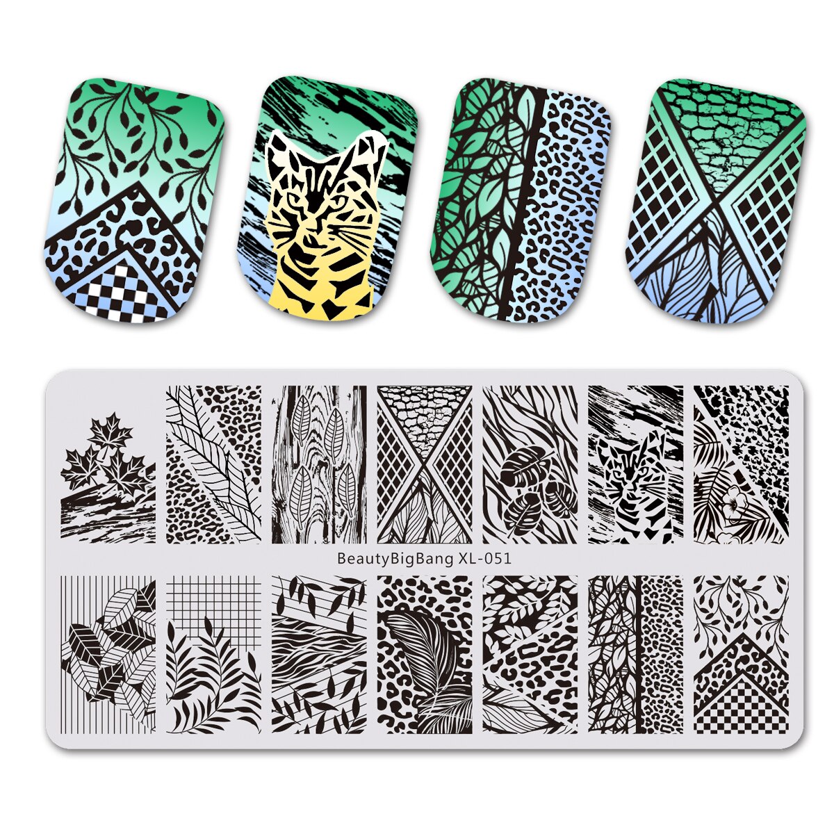 Nail art stämplingsplattor vattenmarmor manikyr stämpling för naglar diy nagel mall form nail art verktyg: 51