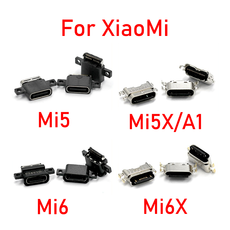 5PCS USB Charging Port Jack For Xiaomi Mi A1 A2 A3 5X 6X 5S Plus 5C 5 6 Mix Power Charger Socket Connector Replacement Parts