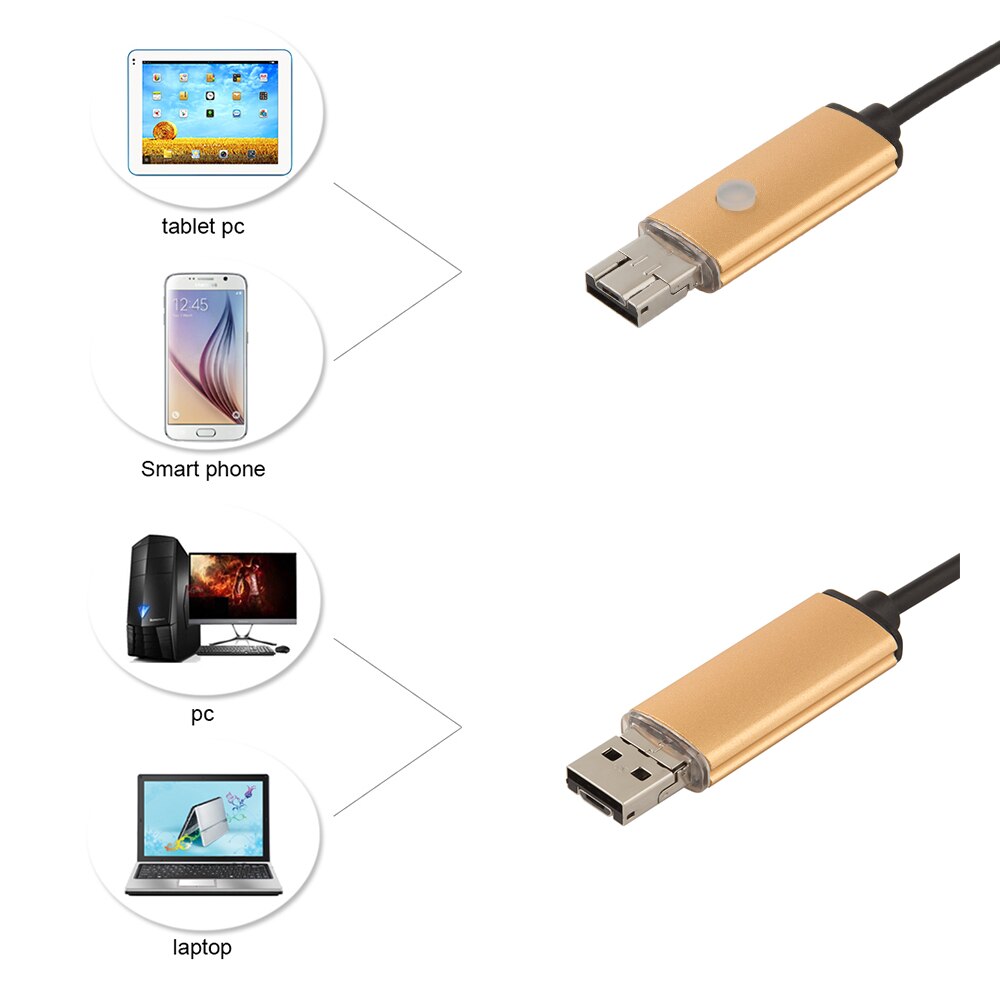 USB 2MP Android Mobiele Endoscoop Android 8 MM Lens 2 M Snake Camera Waterdicht Inspectie Borescope voor Laptop met OTG/UVC