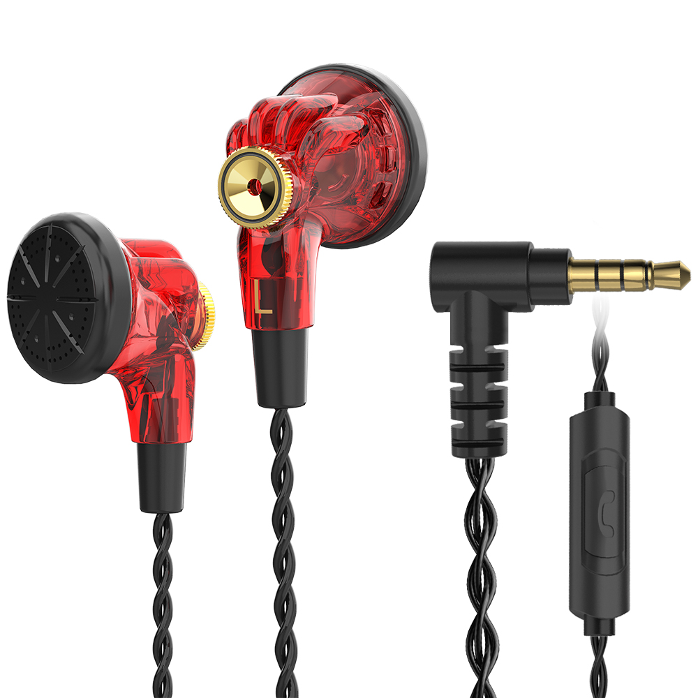 PT03 Typ-C 3,5-mm-Kopfhörer mit Kabel, HD-Anruf, flache Kopfhörer, Sportmusik-Ohrhörer für Telefon, Tablet, Laptop mit Mikrofon: Rot