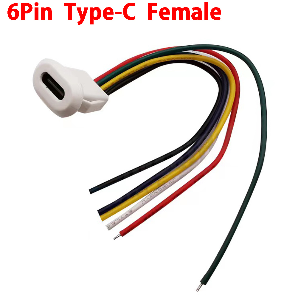 1 stk. 4 -bens usb c-stik type-c vandtæt med  ph 2.0- møtrikkers låseplade, hun-tpc højstrøms hurtigopladningsstik med cc-ben: Andet