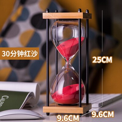 Hourglasses Transparent Glass Sand Hourglass Sandglass Timer Clock Countdown Timing Valentine's Day Home Decor: Red / 15 mins