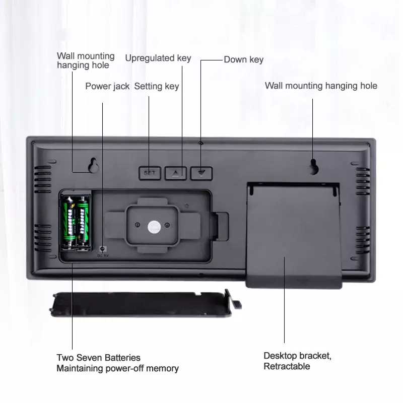 Large Number LED Wall Clock Display Electronic Thermometer Week Decorate Time Memory Clock Digital Clock Home Wall Clocks