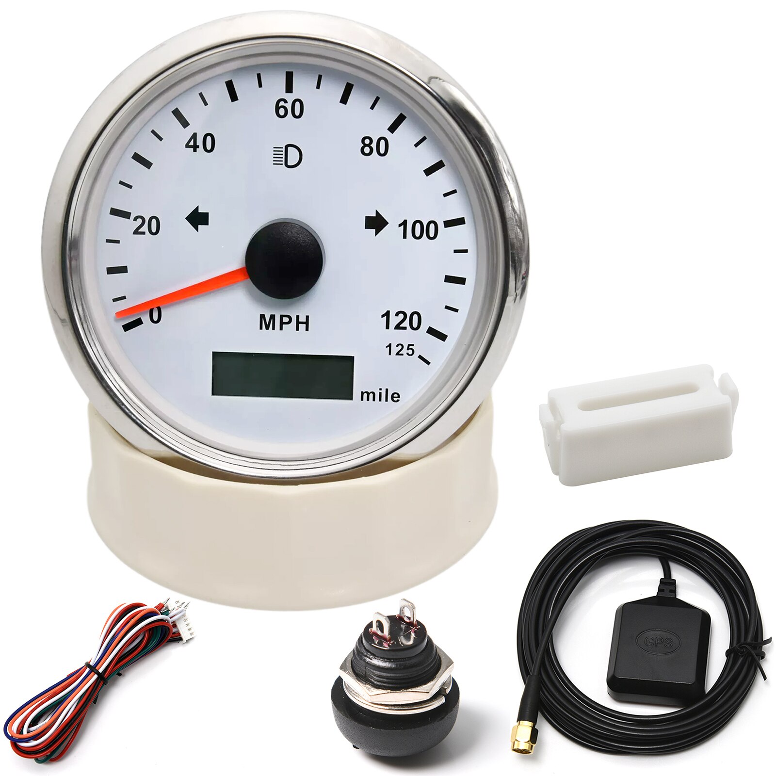 Waterproof 85mm GPS Speedometer 125/160/200(km/h/MPH) for Car Snowmobile Motorcycle ATV UTV Total Mileage Adjustable 12V 24V: 125M-WS