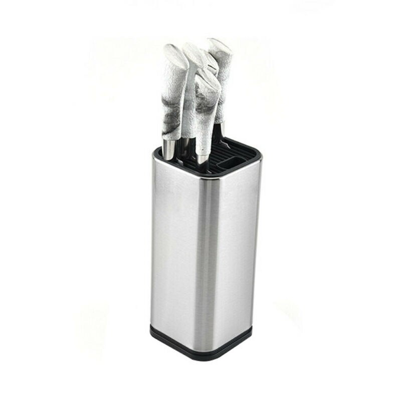 Stainless Steel Kitchen Knife Stand Tool Holder Multifunctional Tool Holder Knife Block Cooktops Tube Shelf Chromophous