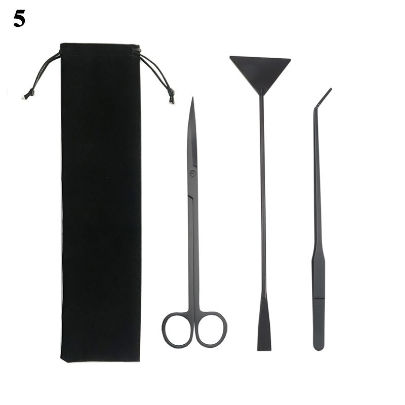 4 in 1 Aquarium Tank Tools Kit Stainless Steel Maintenance Tools Aquascaping Fish Tank Aquatic Plants Long Tweezers Scissors: 5