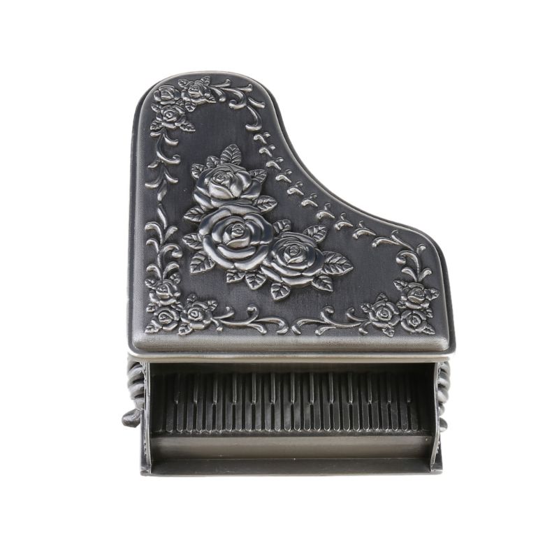 Vintage Piano Sieraden Doos Versierd Met Rose Sculptuur (Grote Piano)