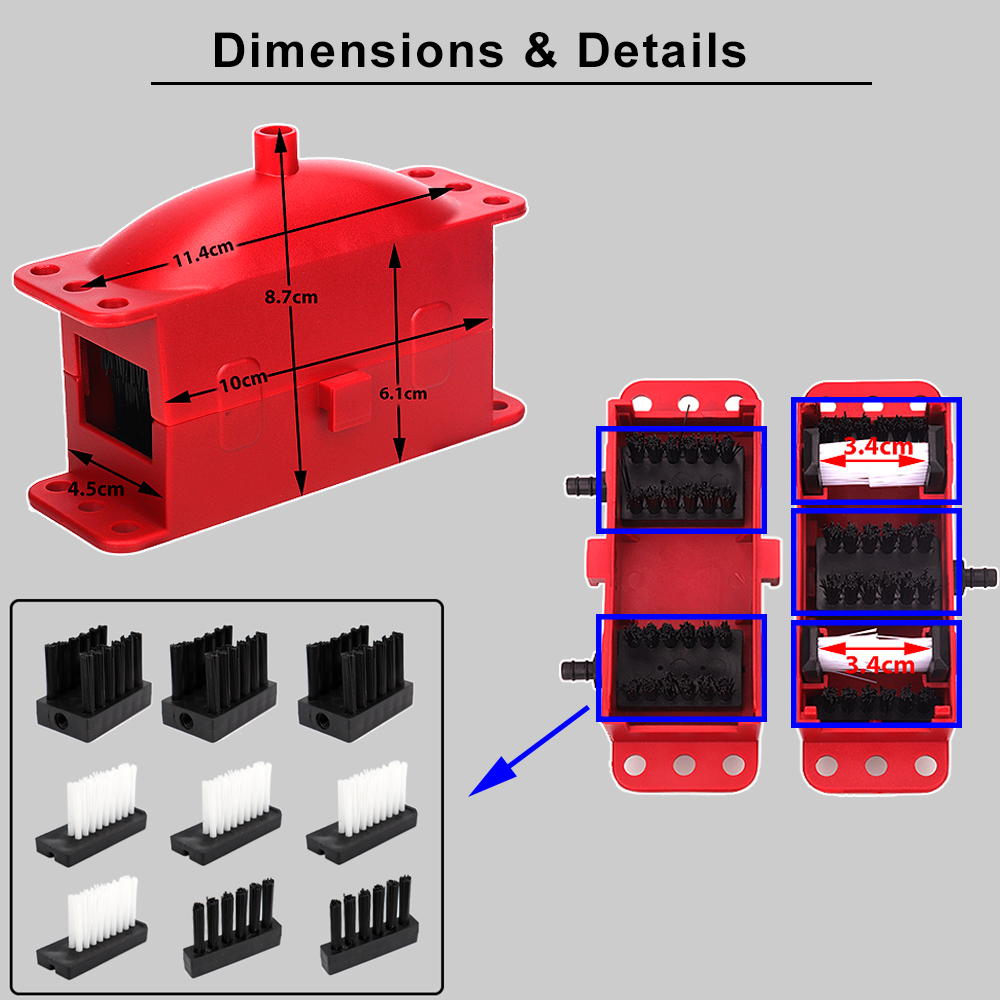 Kit de máquina de limpieza de cadena de motocicleta, cepillo, herramienta limpiadora de engranajes para cadenas de motocicleta, dispositivo lubricante, accesorio lubricante