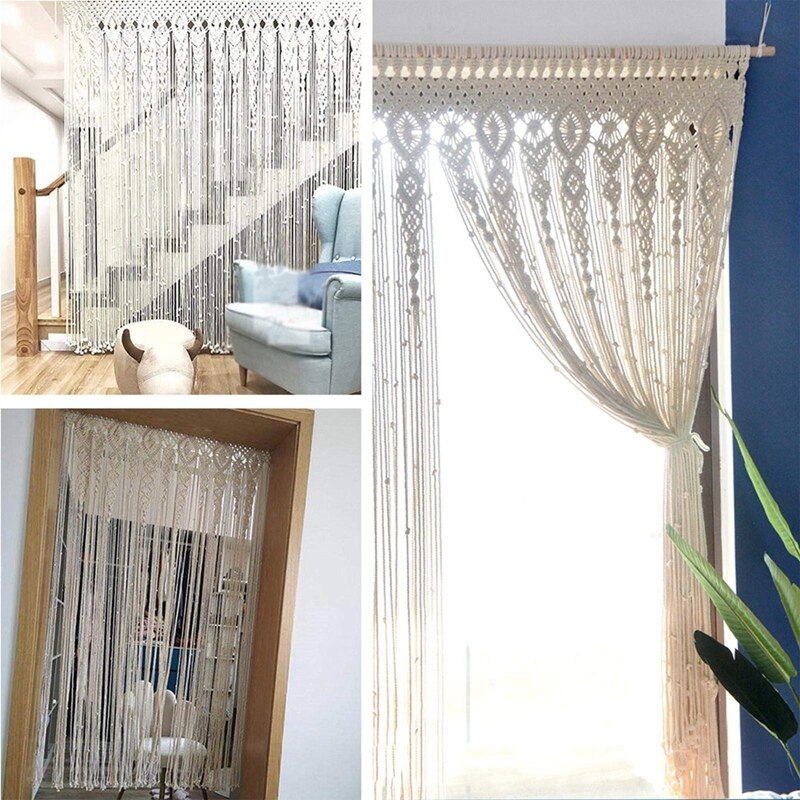 Macrame Wall Hanging Woven Tapestry Macrame Door Hanging Room Divider Macrame Curtains Wedding Curtain Boho Wall Decor