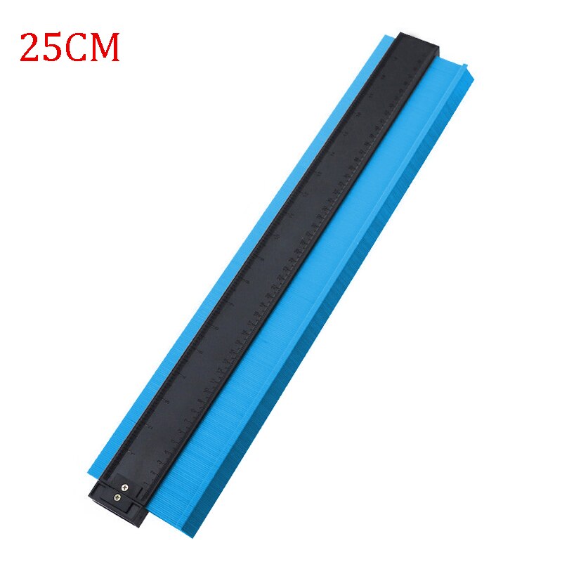 Multifunction Contour Profile Gauge Tiling Laminate Tiles Edge Shaping Wood Measure Ruler ABS Contour Gauge Duplicator: 25cm blue