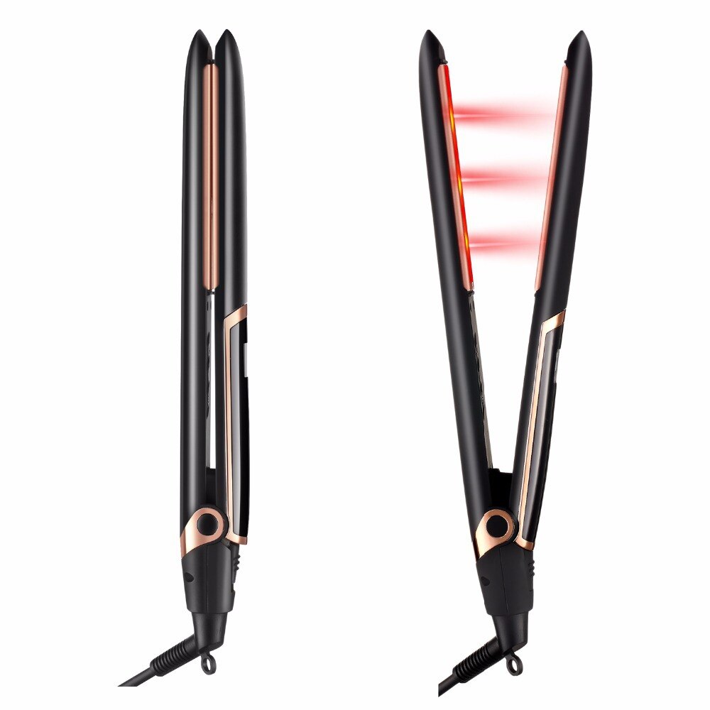 450F Flat Iron Hair Straightener Fast Electric Straightening Iron Ceramic Styling Tool 110-240v LCD Digital Display